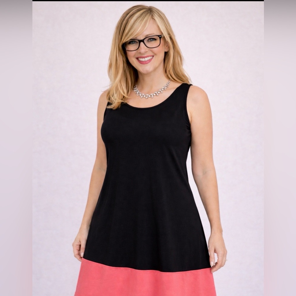 RN STUDIO BY RONNI NICOLE Dress Size XL Sleeveless Colour Block Stretchy